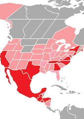 Red areas denote the degree of presence of MS-13 (Credit: Gabagool - Wikimedia)